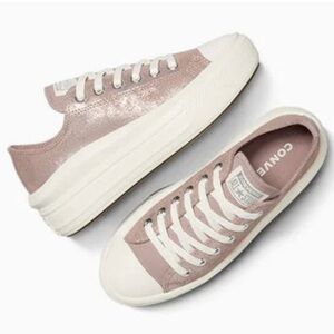 CONVERSE Chuck Taylor Platform Sneaker Metallic Pink Amethyst Silver Size 8-8.5
